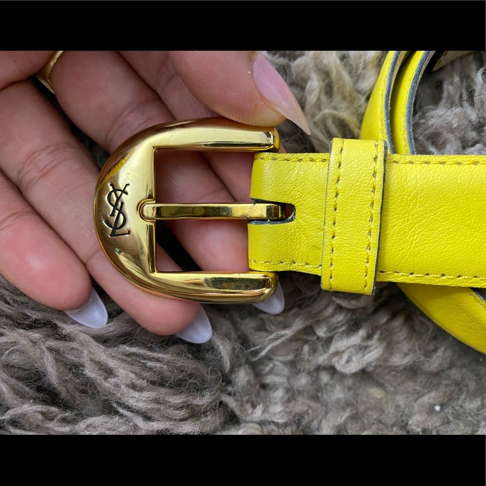 Vintage YSL yellow belt